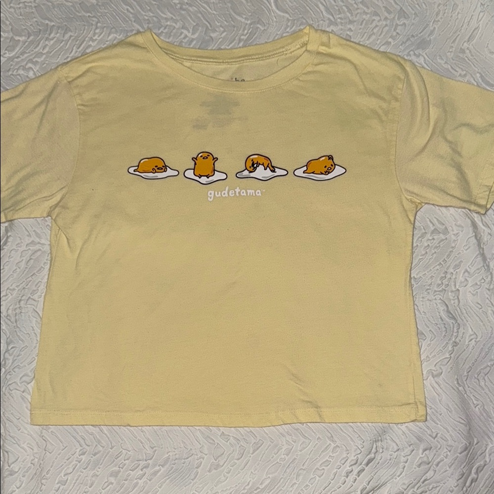 Japan Sanrio Gudetama Yellow T-Shirt EUC M